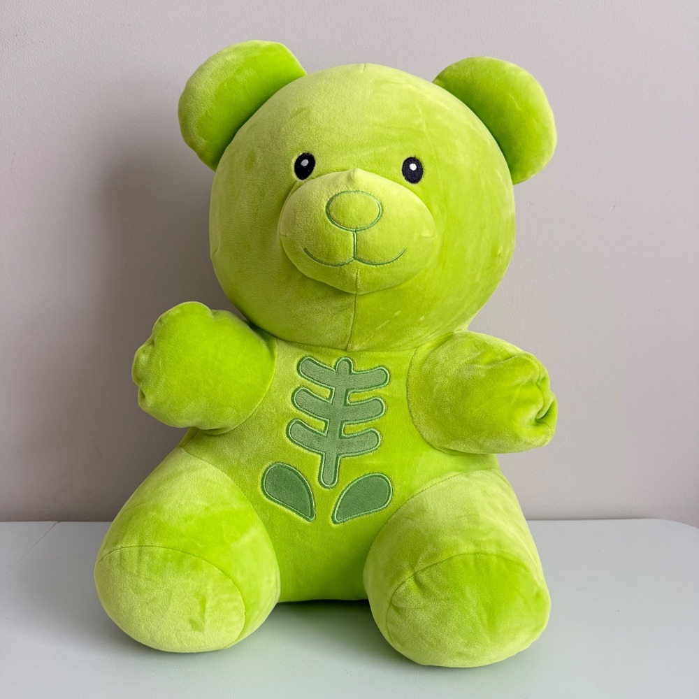 Green Skeleton Gummy Bear Plush 16" 2025 Stuffed Toy Halloween Decor